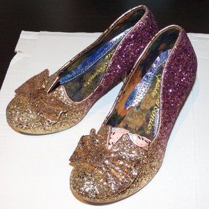 Irregular Choice Fancy That / Razzle Dazzle Pink Gold Glitter Shoes EU 38 / UK 5